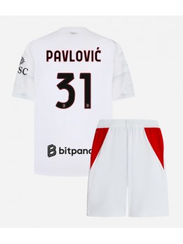 AC Milan Strahinja Pavlovic #31 Auswärts Trikotsatz für Kinder 2026-27 Kurzarm (+ Kurze Hosen)
